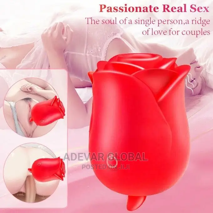 2 in 1 Dual Rose Vibrator Tongue Licking Vagina Clit Sucker