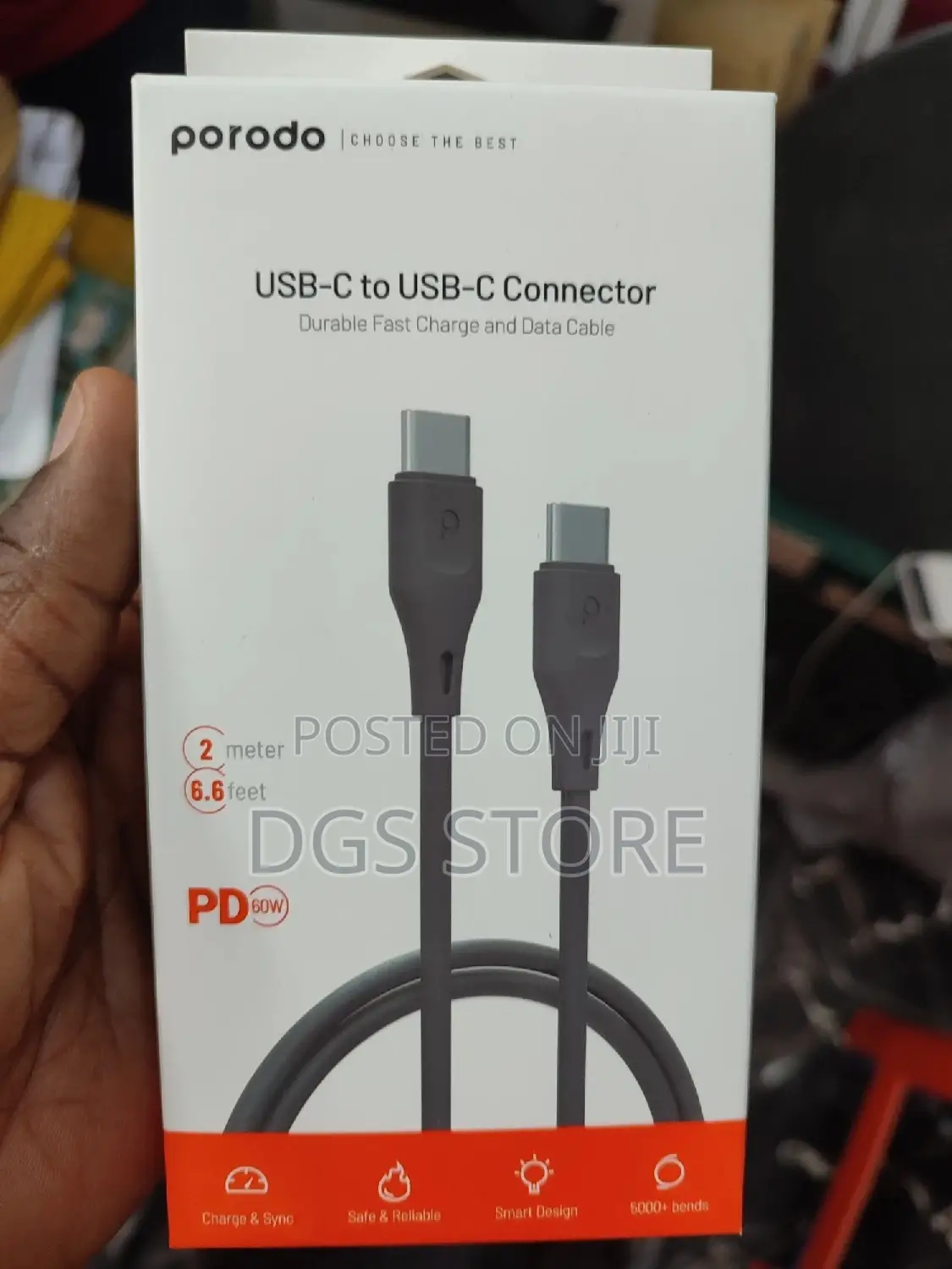 Porodo Usb C to Usb C Connector Pd 60w 2m Cable