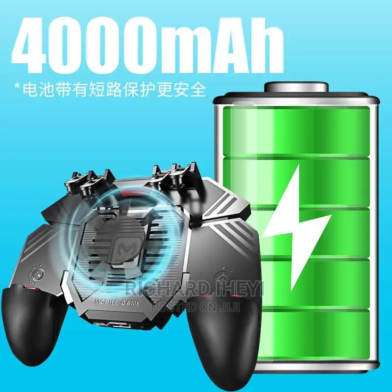 PUBG Game 6 Fingers Ergonomic Gamepad Trigger + Cooling Fan