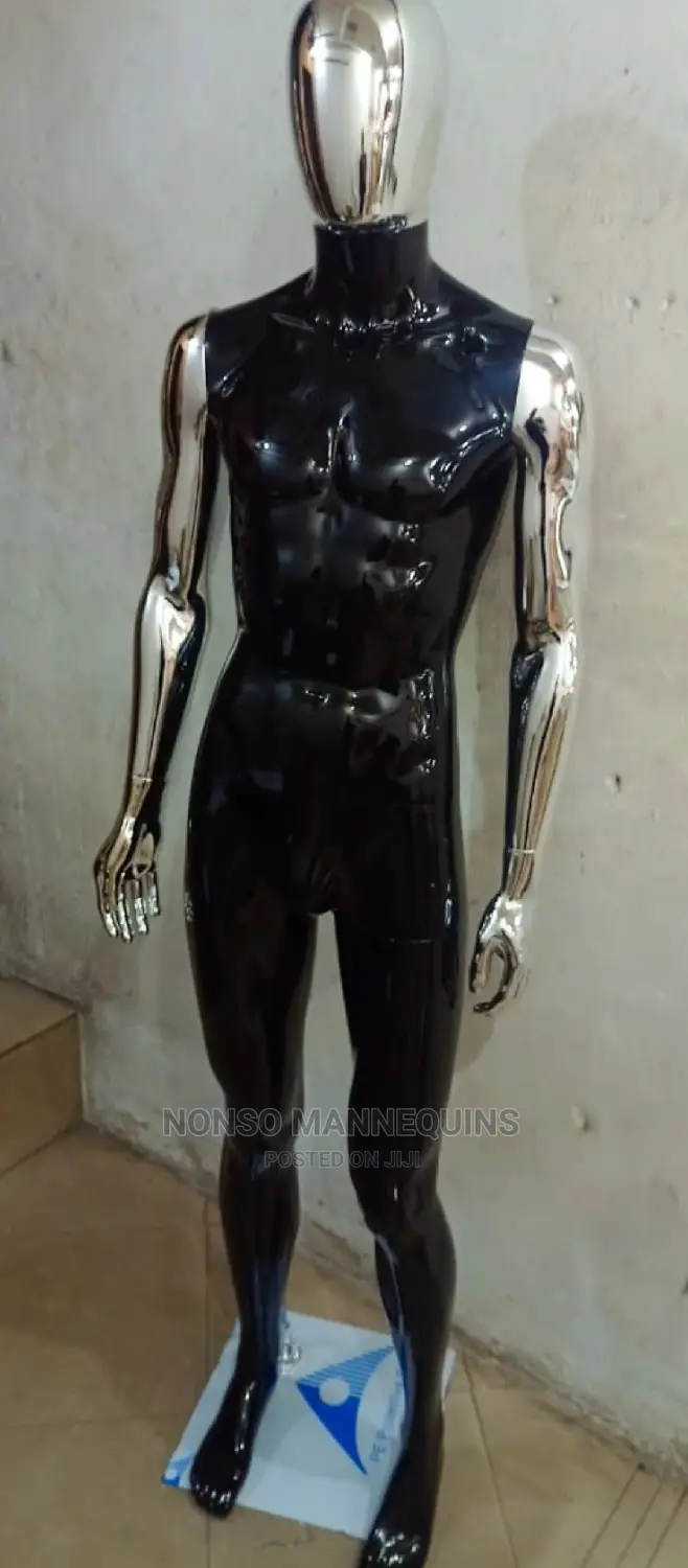 Black And Silver Male Faceless Display Mannequin