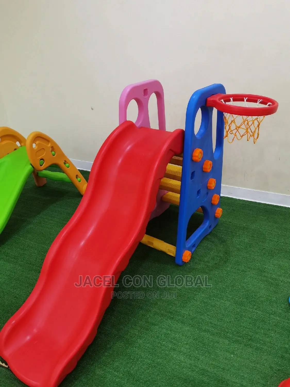2 in 1 Playground Slide With Basketball