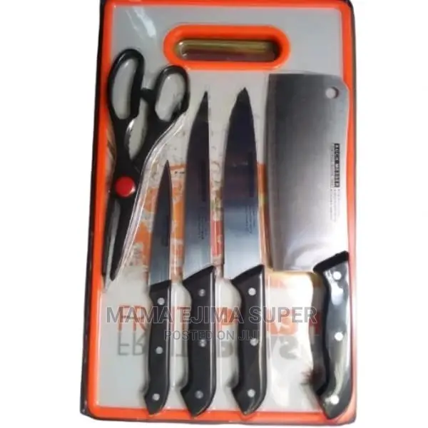 Knife Set With Scissors and Chopping Board