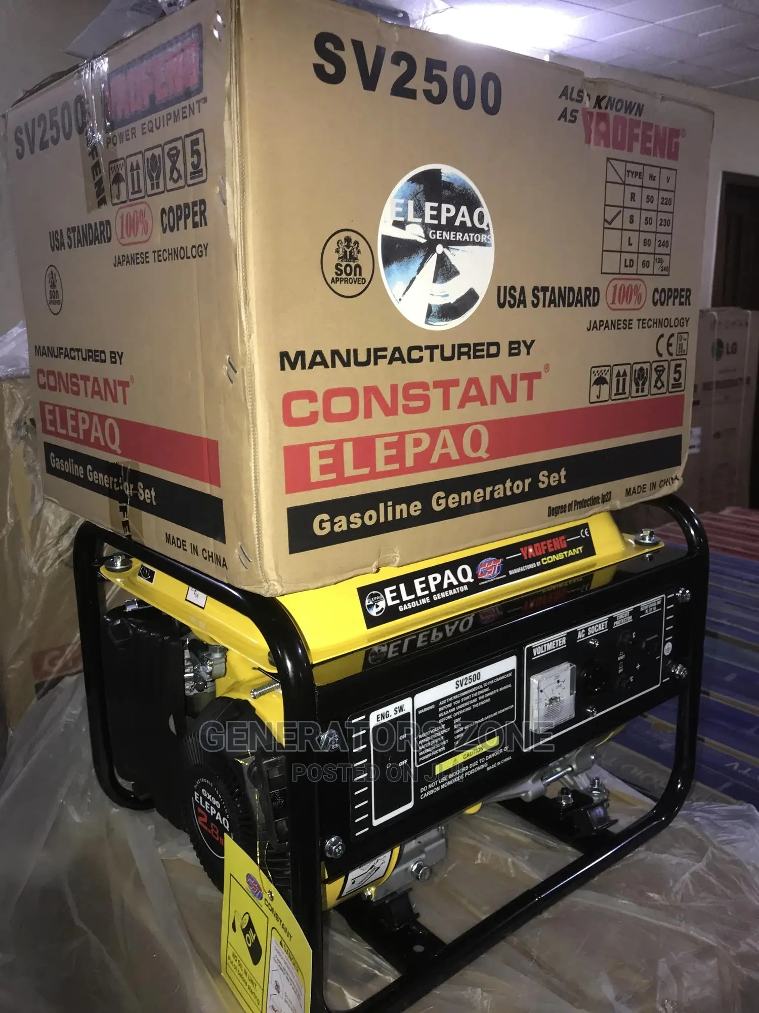 Elepaq Constant 1.5kva Manual Start Generator 100% Copper