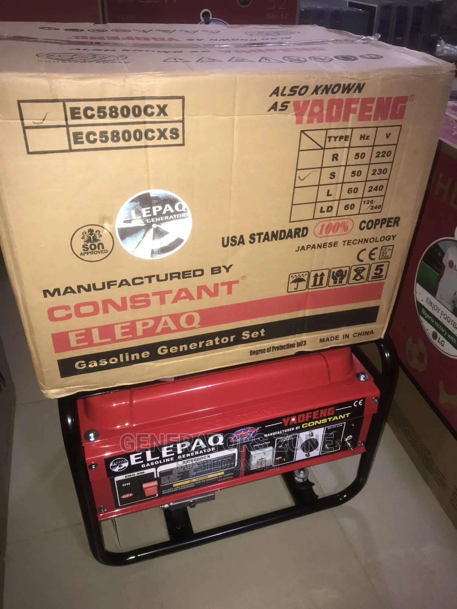 Elepaq Ec5800cx Constant Manual Start Generator-100% COPPER