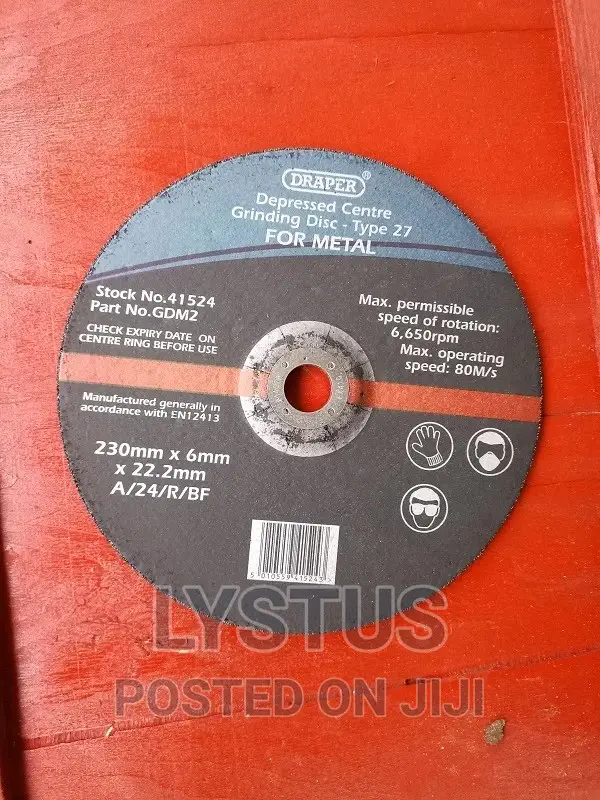 9 Inches Draper GDM2 Depressed Center Grinding Disc