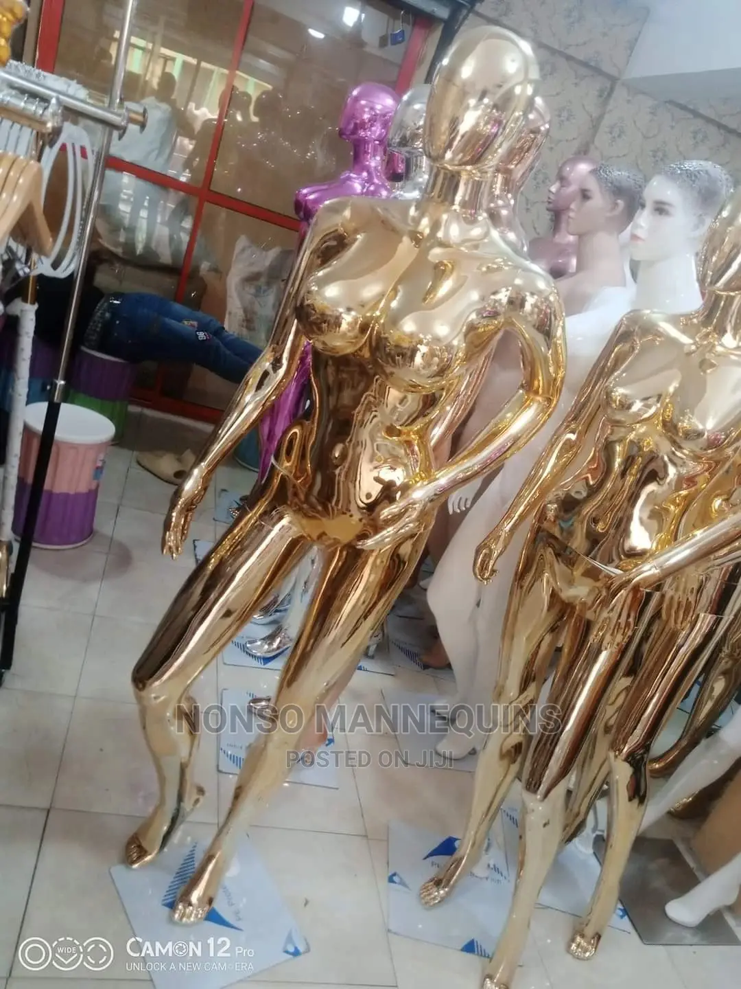 Size 12 Gold Chrome Female Faceless Mannequin