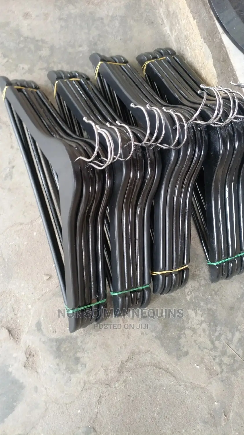 Packs of Black Wooden Clothes Hangers
