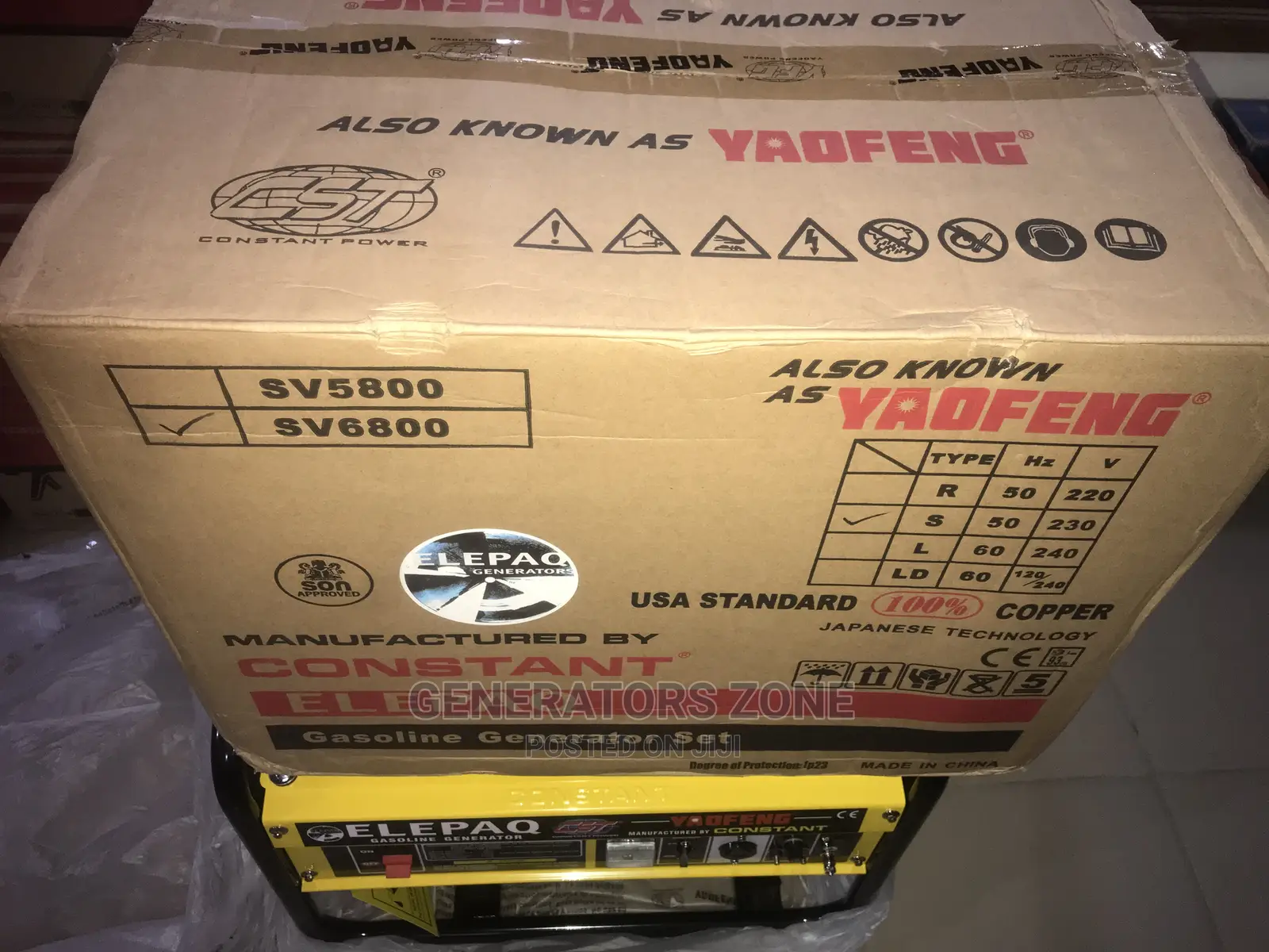 4.5kva Elepaq Constant Manual Starter Generator-100% Copper