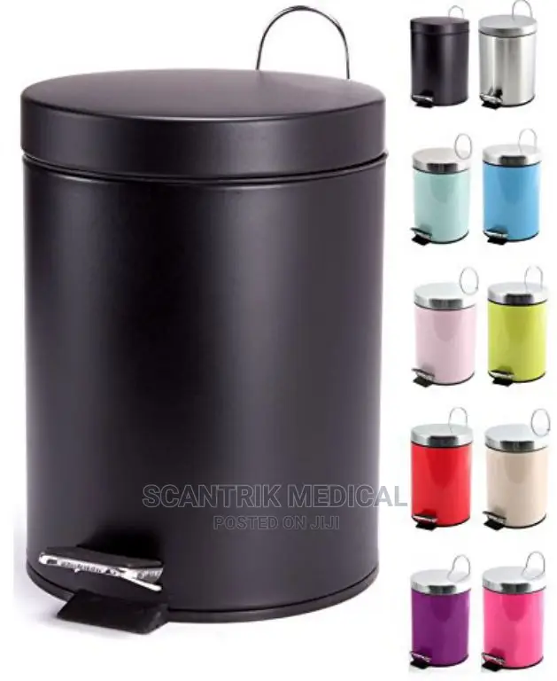 Portable Stainless Steel Lid Waste Bin