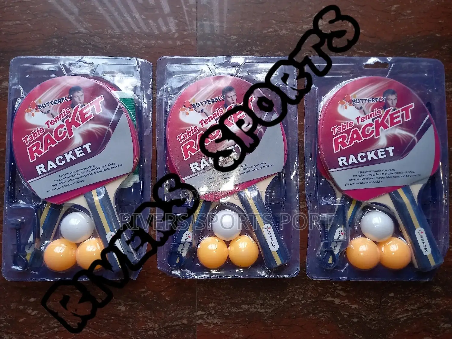 Butterfly Table Tennis Set, 2 Bat , 1 Net, 2 Post, 3 Balls