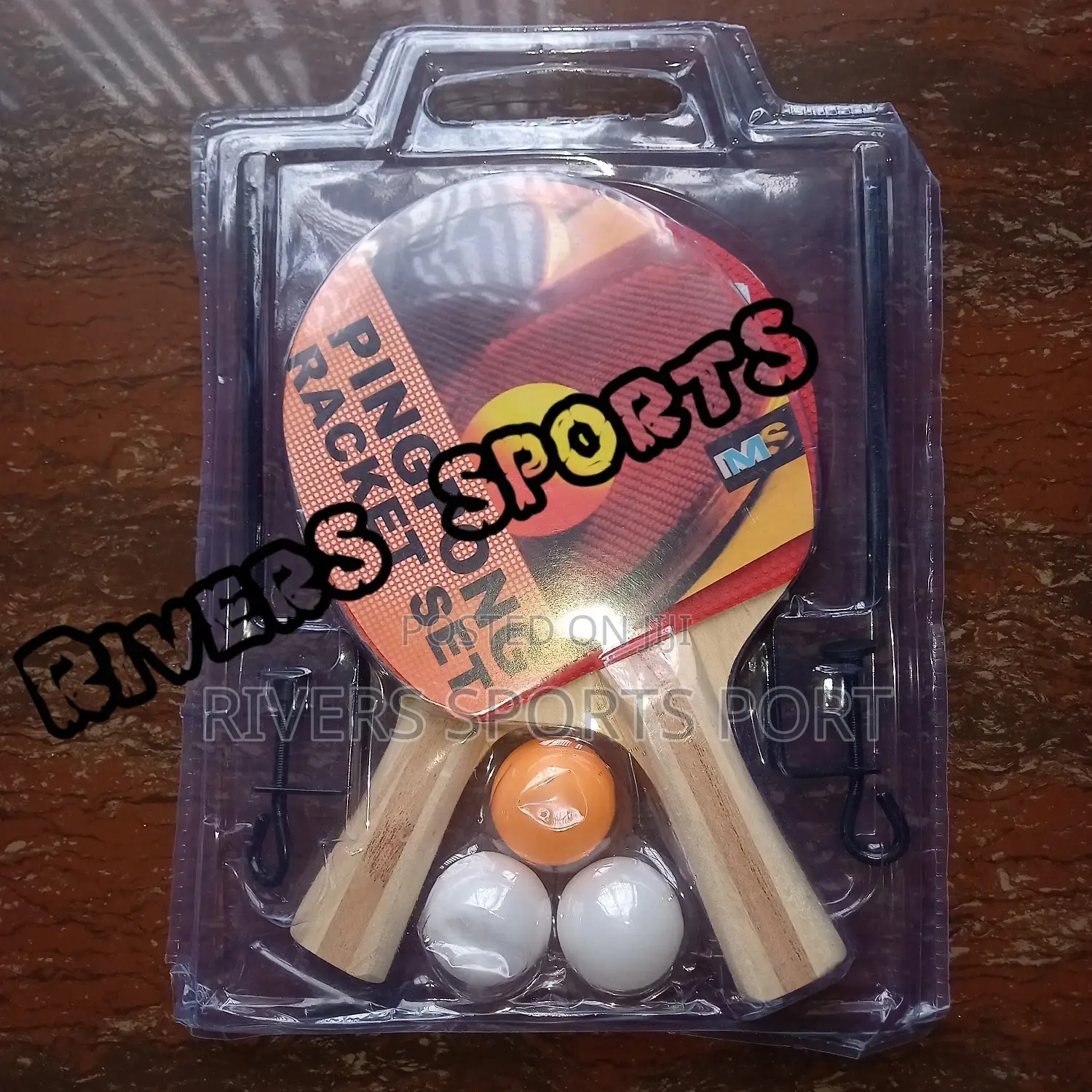 Deluxe Table Tennis Bat Set. 2 Bat, 2 Post, 1 Net, 3 Balls