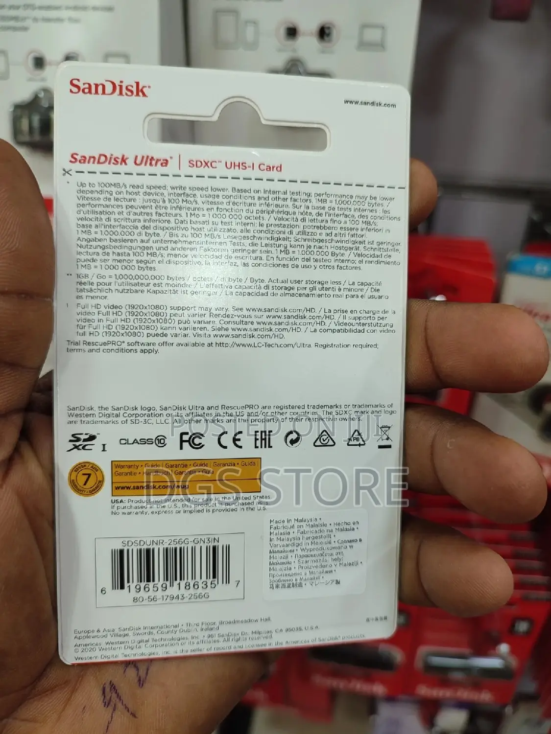 Sandisk Ultra SDXC Uhs -1 Memory Card Sd 256gb