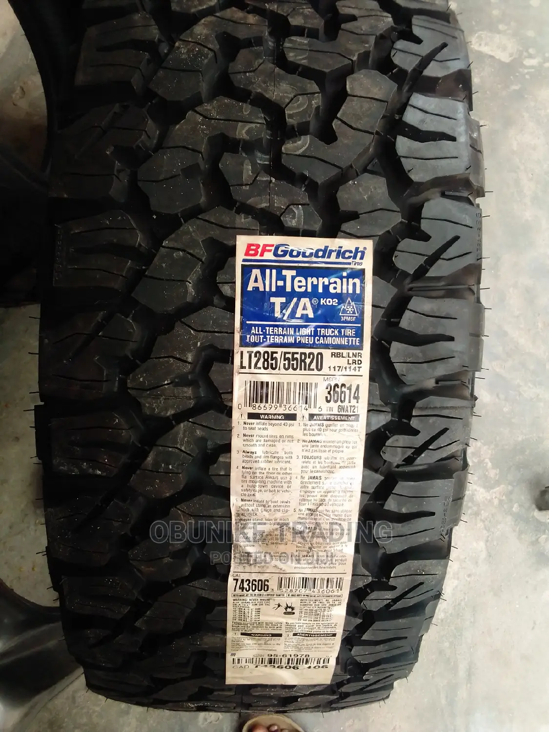 285/55r20lt Bfgoodrich Tyre