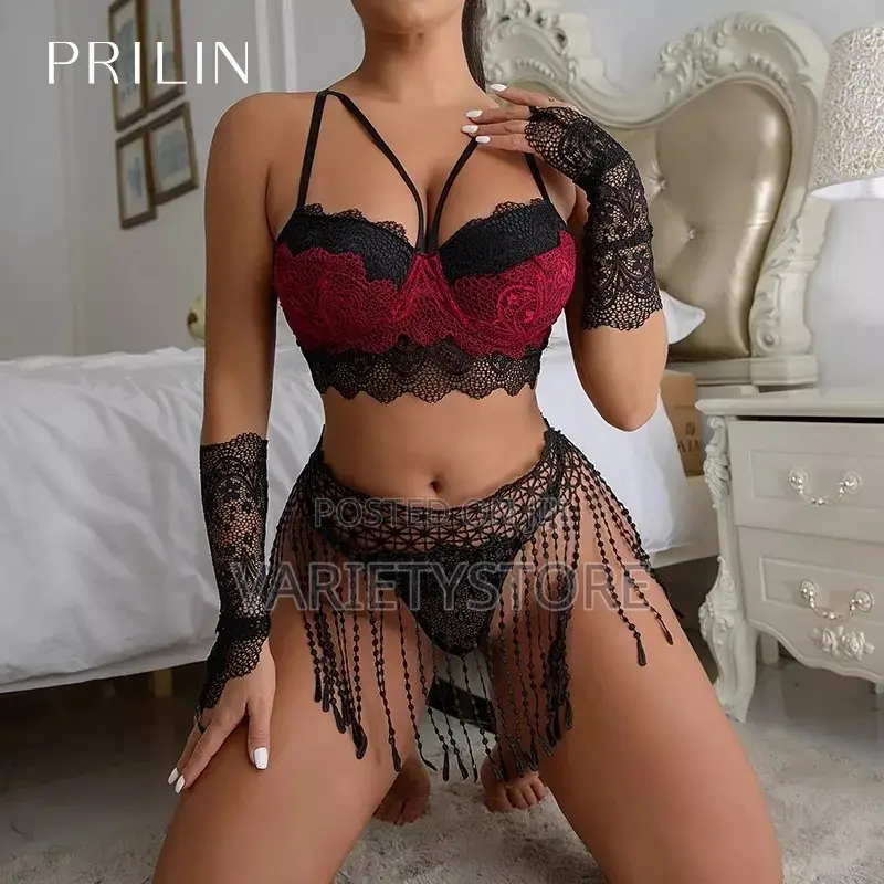 Sexy Bras and Panties Sets for Women Tassels Lace Lingerie