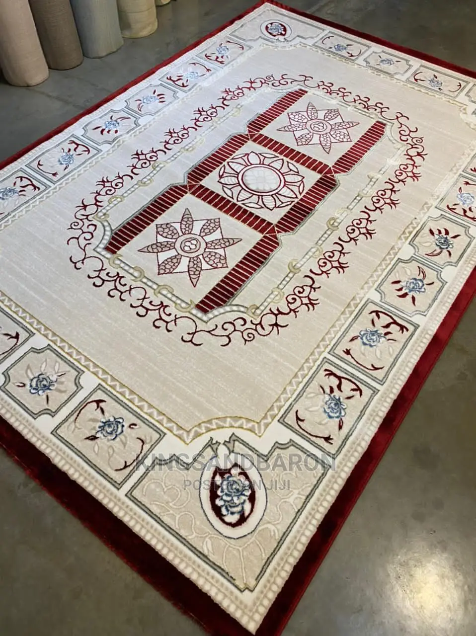 5x7fts Beige and Wine Turkey Center Rug(3x5,4x6,7x10,Available)