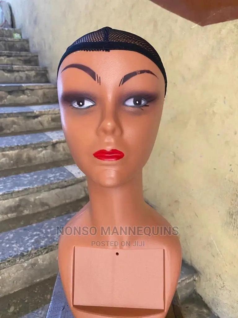 Plastic Female Long Head Mannequin Display