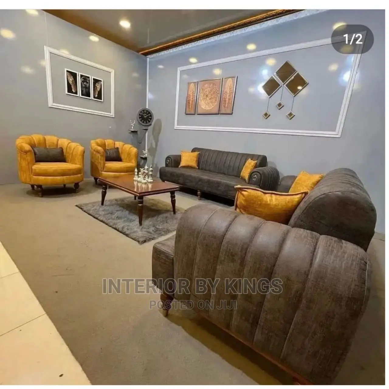Quality 7 Seater Living Room Fabric Sofa Chair.