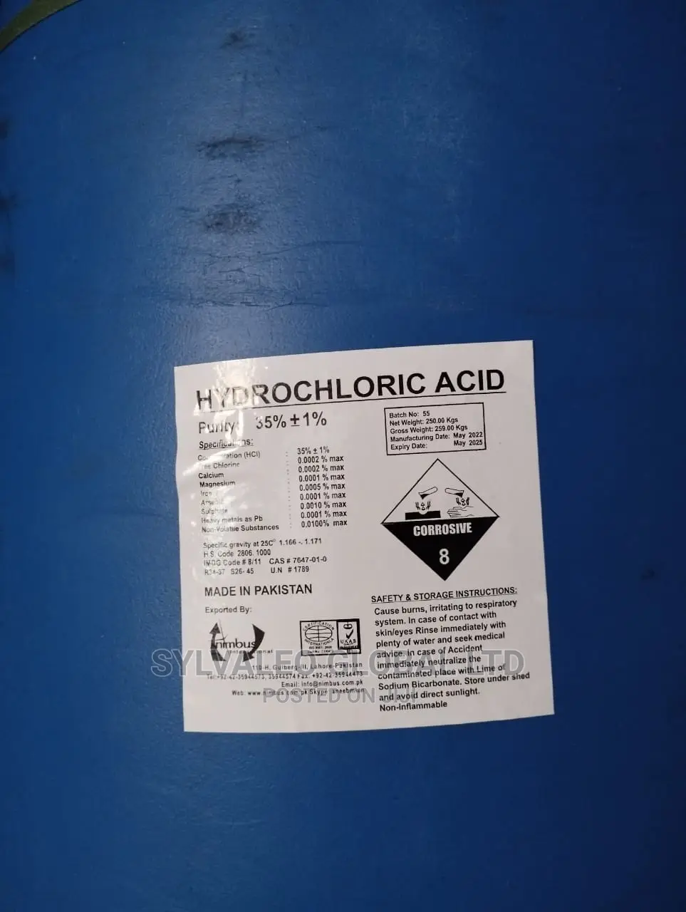 Hydrochloric Acid Drum (Hcl)
