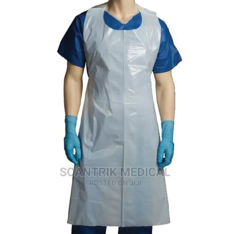 Disposable White Aprons Are Used for Medical, General Indust