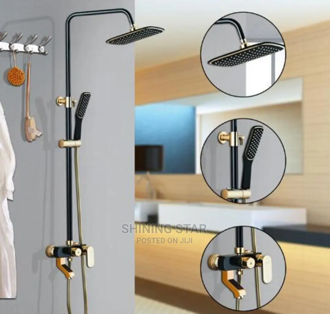 Black and Gold Shower Set