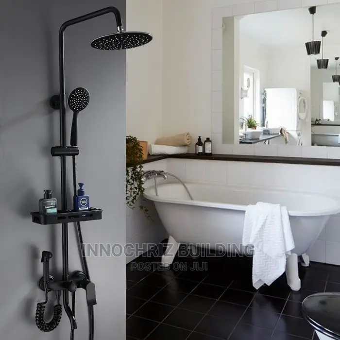 Black Shower With Basket