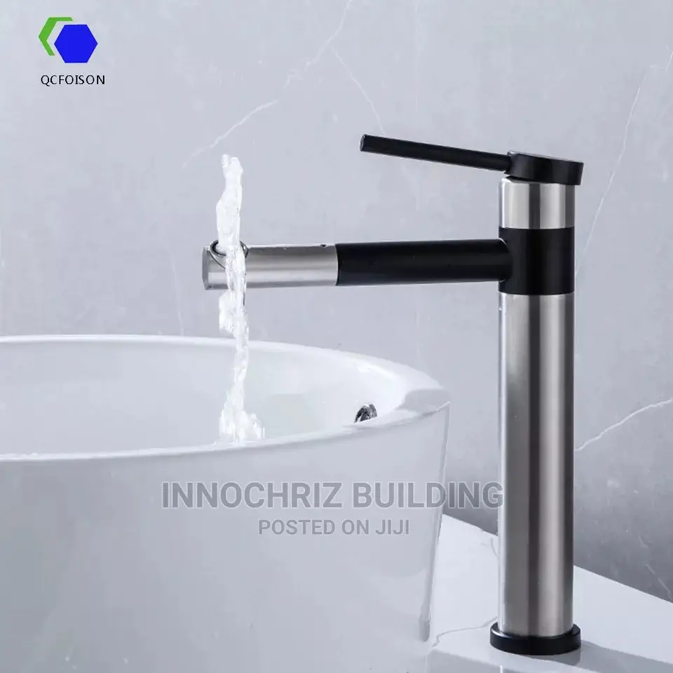 Black And Satin Basin Mixer