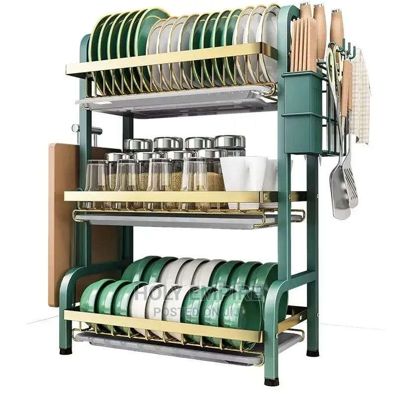 3 Tier Dish Rack Large Dish Drying Rack With Utensil Holder,