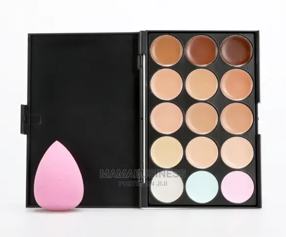 15 Colors Face Cream Concealer Palette With Sponge Puff