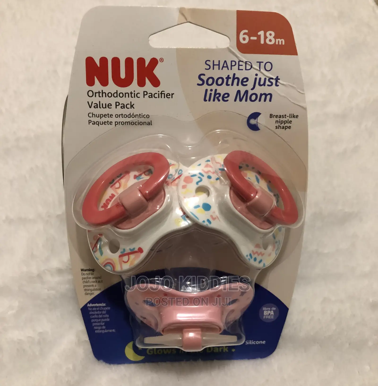 NUB Baby Pacifier for 6-18 Months Baby (Pink and Blue Color)