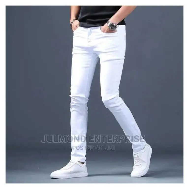 Men's White Pencil's Jeans