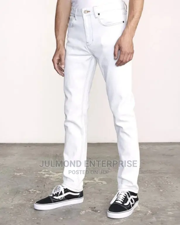 Men's White Pencil's Jeans