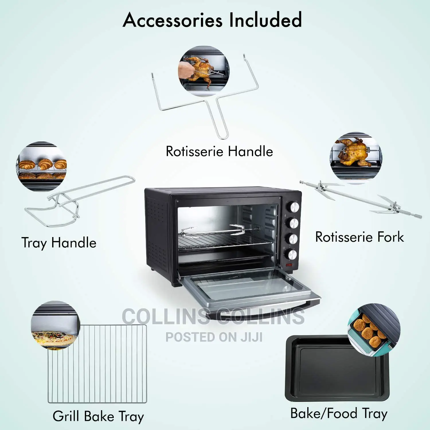Geepas Mini Oven and Grill Electric Oven With Rotisserie