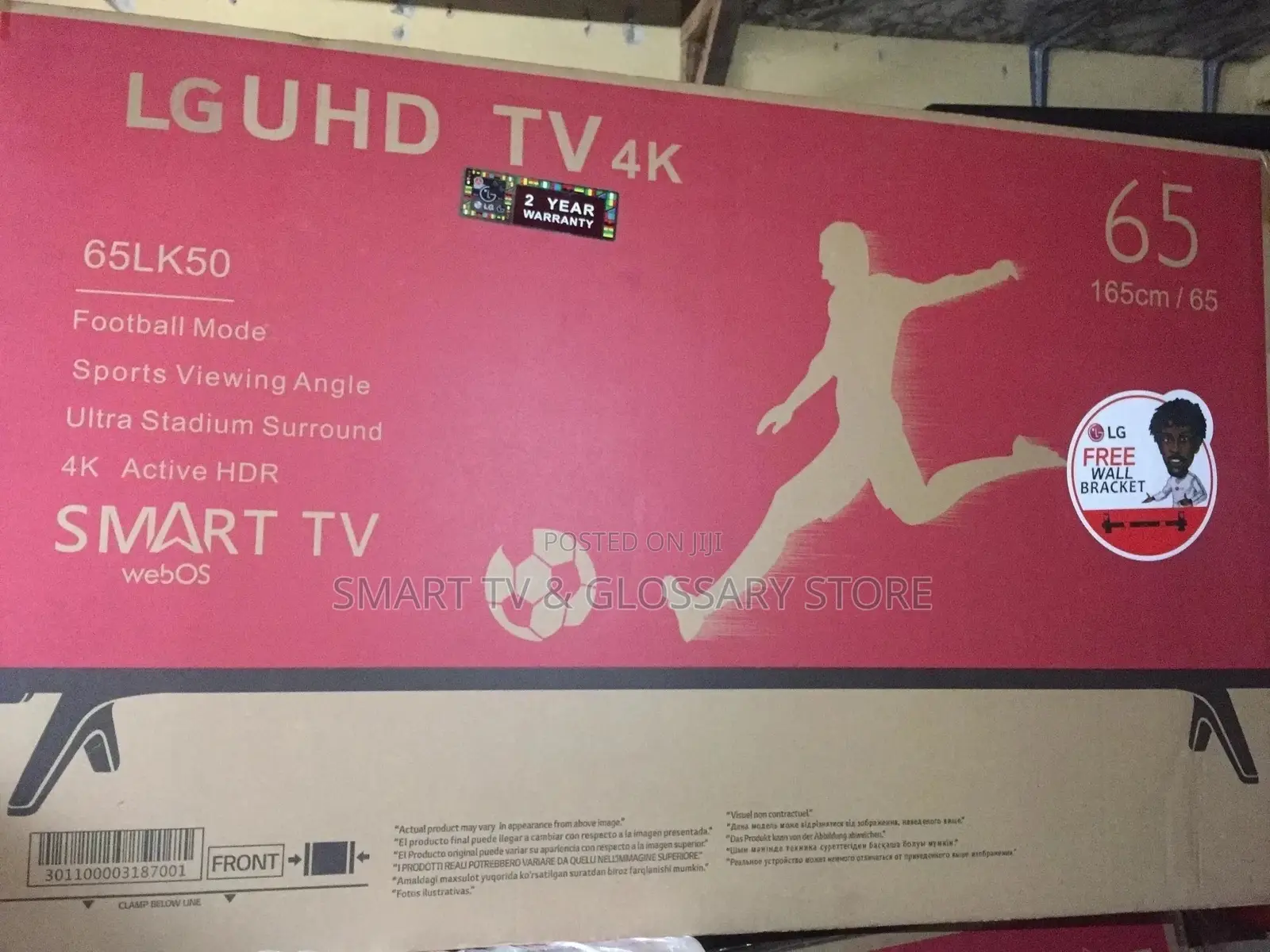 65 Inches Original Smart Lg Tv With Free Wall Brackets