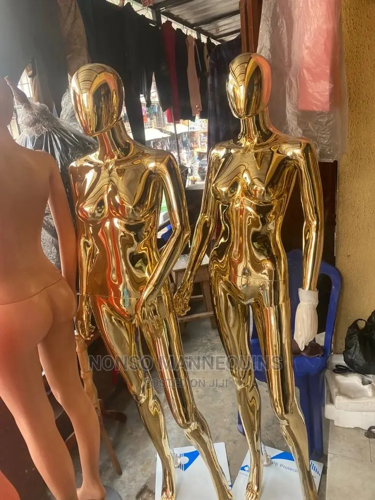 Size 8 Faceless Female Gold Chrome Display Mannequin