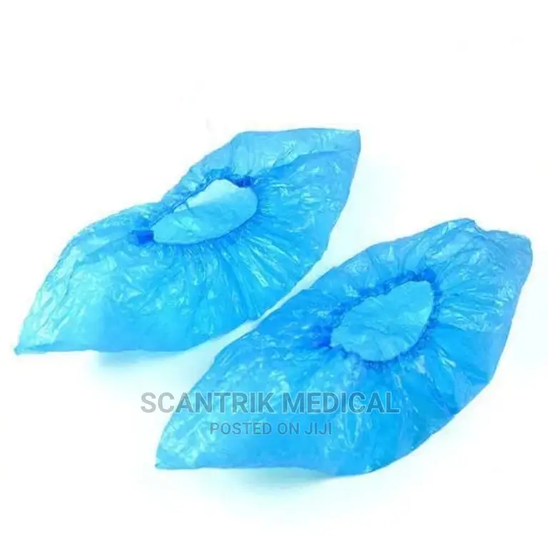 Portable Disposable Plastic Blue Shoe Covers Cleaning