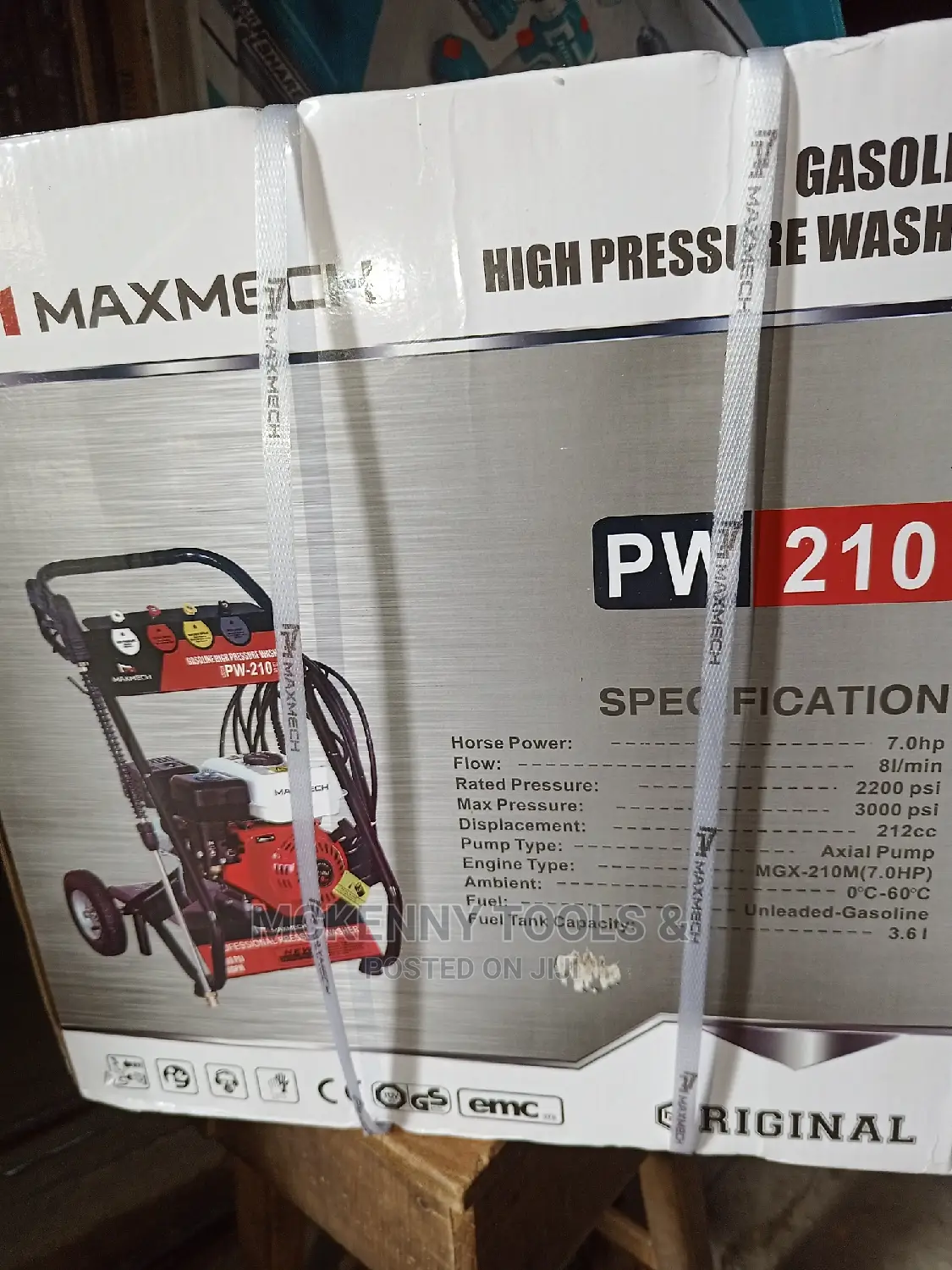 Gasoline High Pressure Wash Bpw-2109 Maxmech Power: 7.0hp