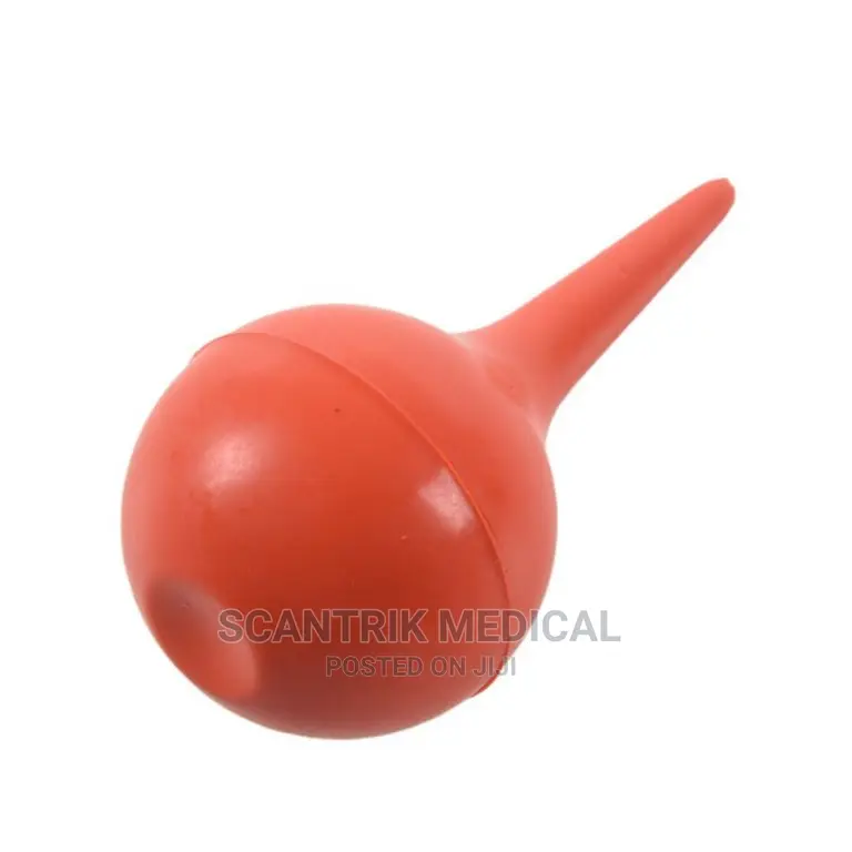 Portable Red Rubber Suction Bulb Ear Syringe Washing