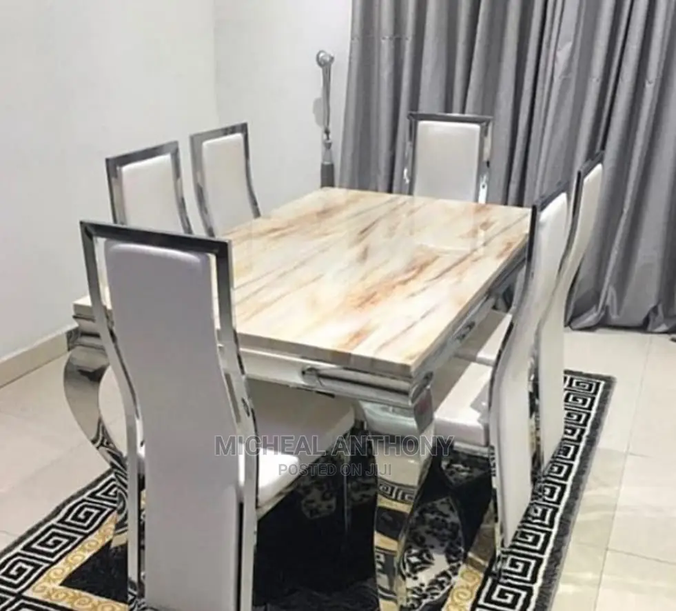 Executive Marble Dining With Pure Leather Chairs