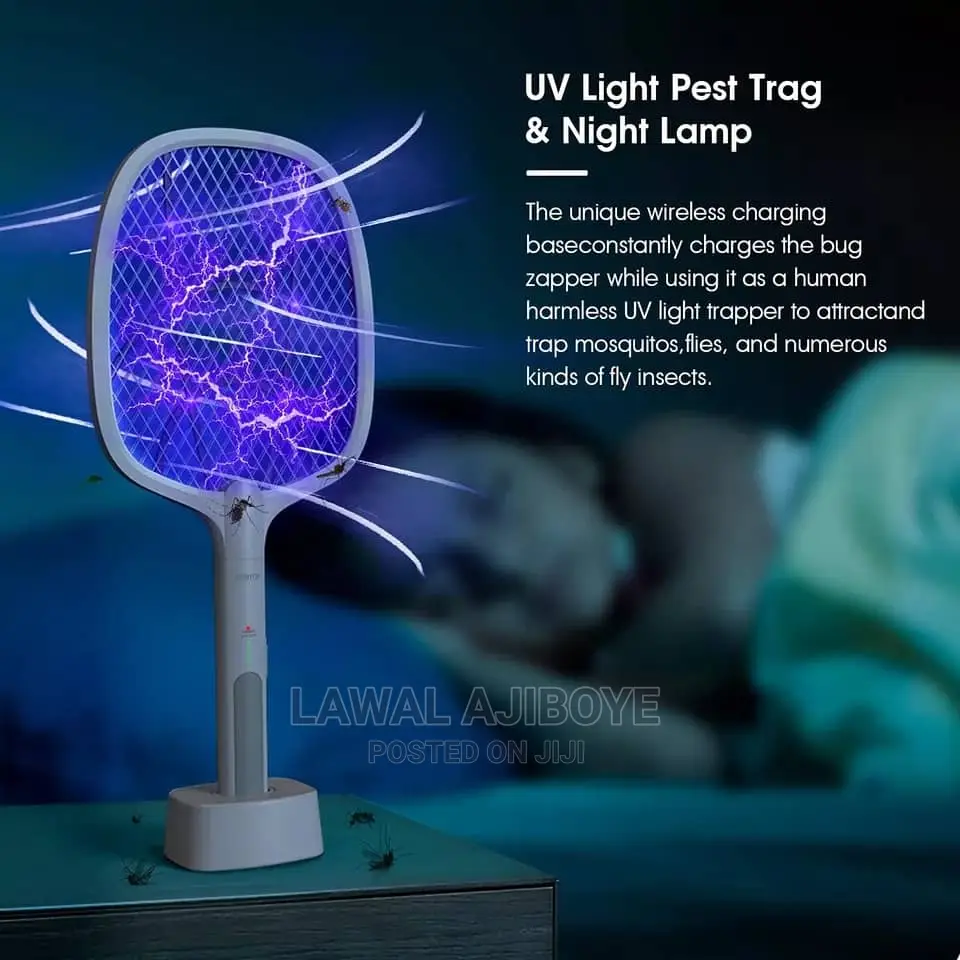 2 in 1 Electric Mosquito Killer Fly Swatter 3000v Flies DP