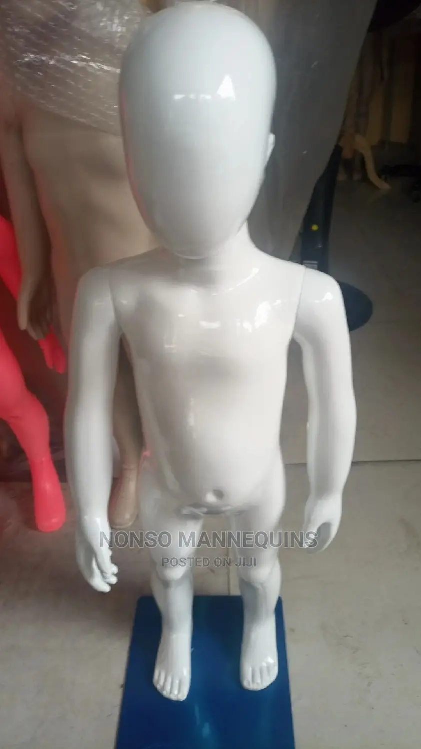 Age 1 To 3 Years Faceless Glossy White Kids Mannequins