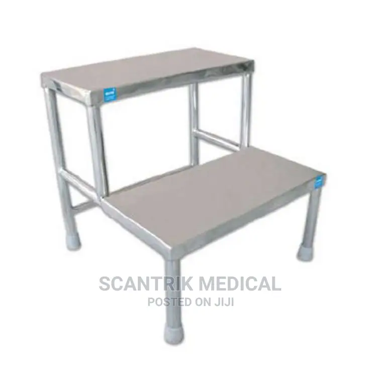 Medical Stainless Steel Silver Step Foot Stool