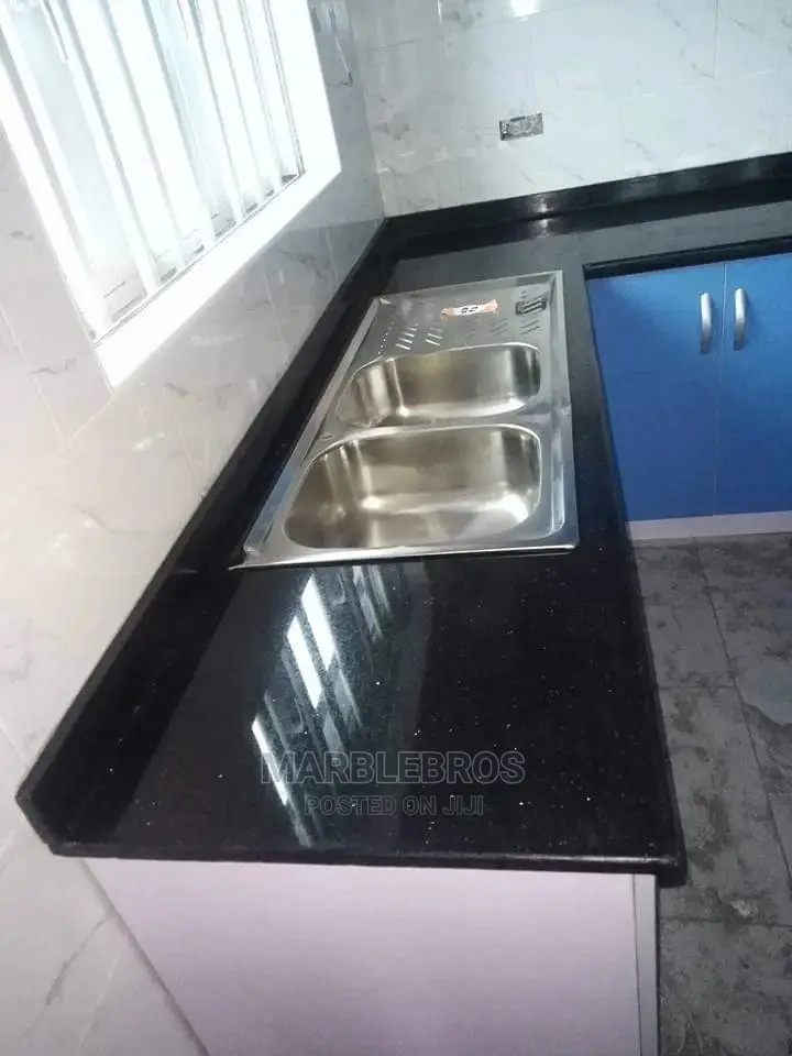 Indian Black Granite Kitchen Top Finishing