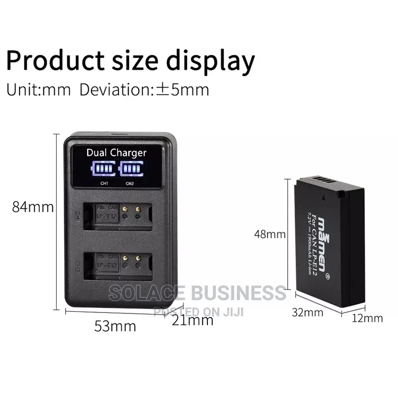 Canon M50 Lp-E12 Dual Battery Charger