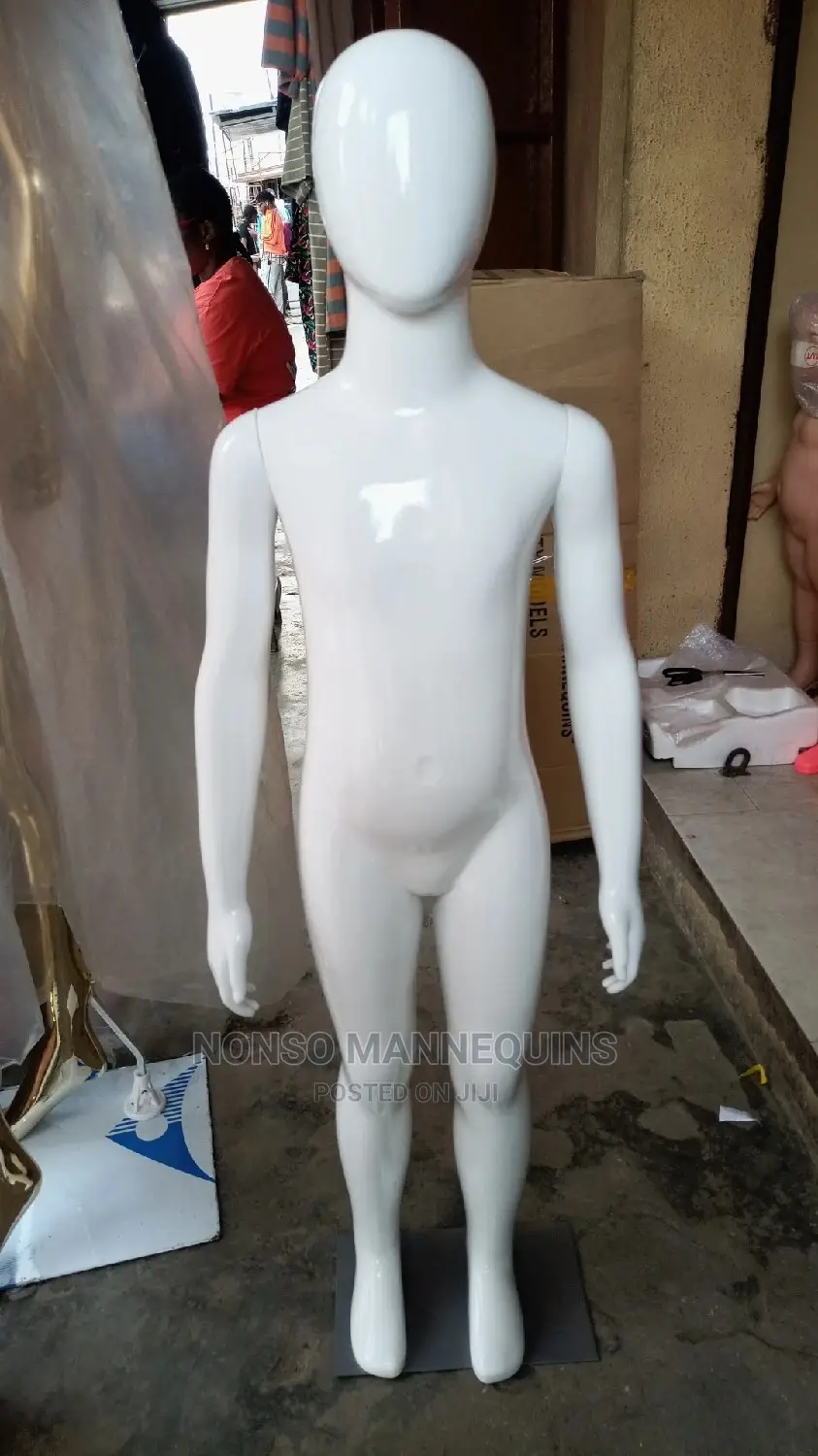 Age 5 To 10 Years Unisex Glossy White Faceless Mannequins