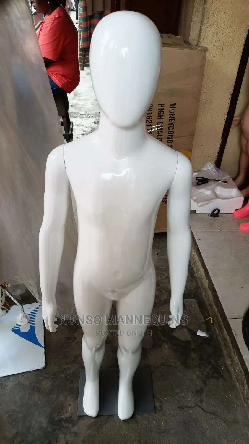 Age 5 To 10 Years Unisex Glossy White Faceless Mannequins