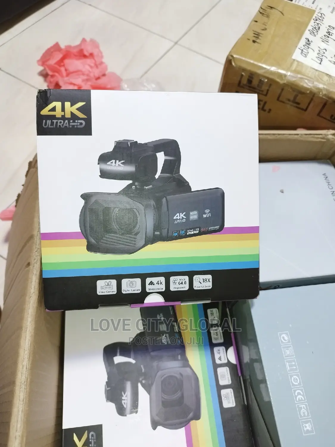 Auto Focus 4K Camcorder 18X Zoom 64MP Digital With 2 Battery