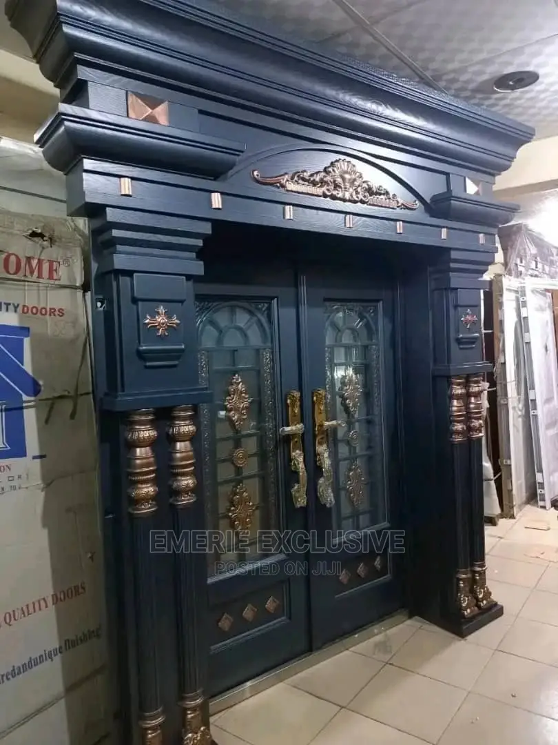 5ft Security Entrance Coper With Ark and Pillars Glass Door