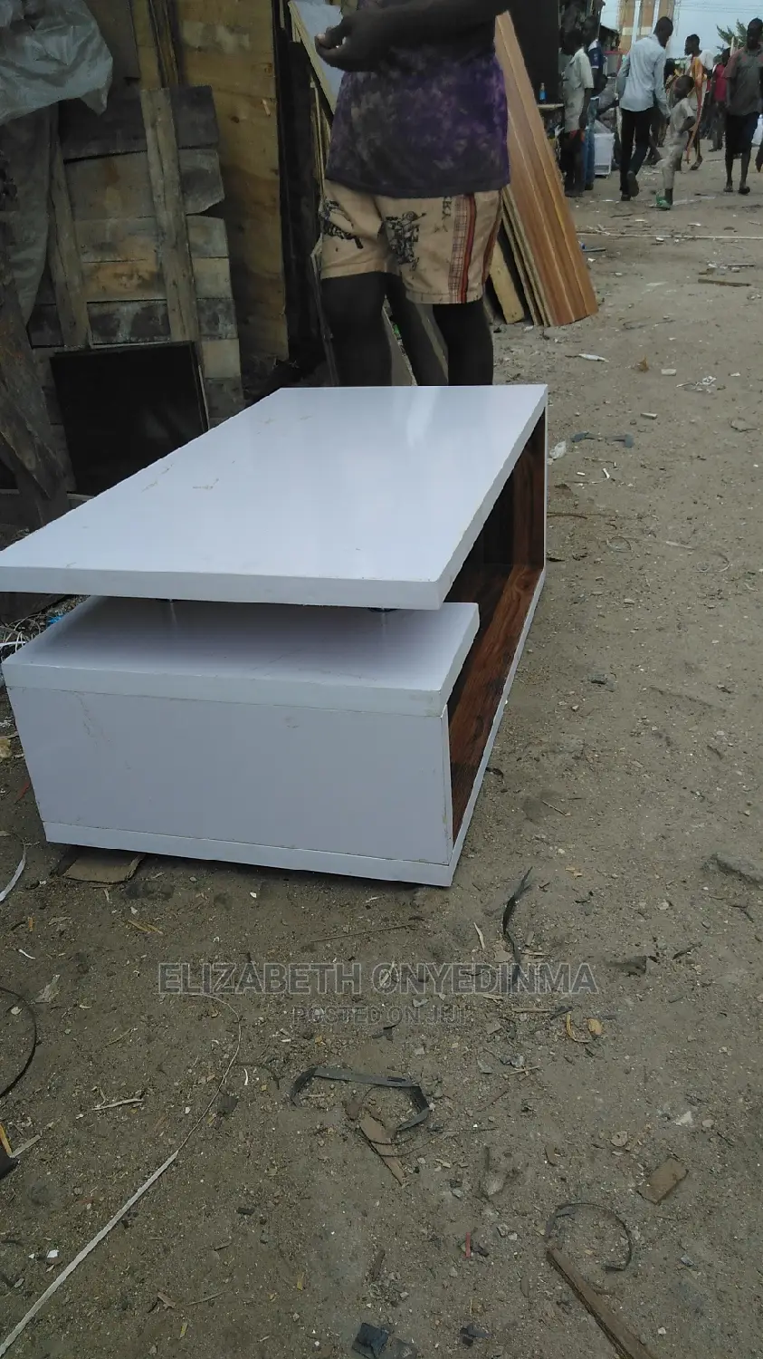 Center Table White and Brown Color