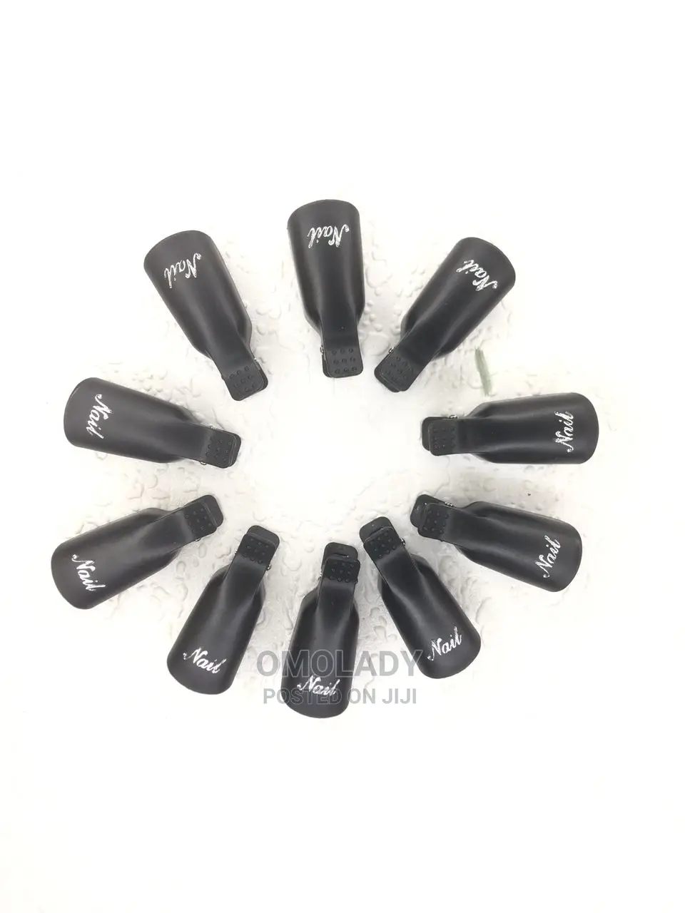 10pcs Nail Remover Soaker Reusable Plastic Keeper -Black