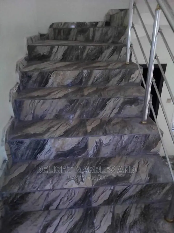 White Carrara Tiles for Staircase